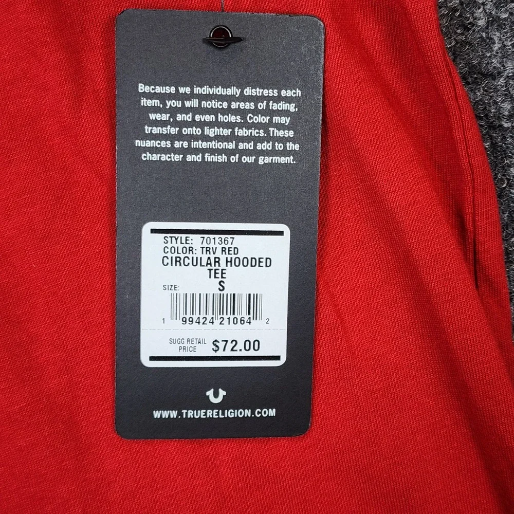NWT True Religion Circular Hooded Tee Men's Streetwear Y2K Logo Graphic Size S